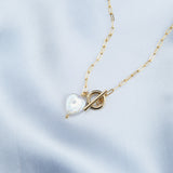 OT Buckle Love Baroque Pearl Chain Necklace