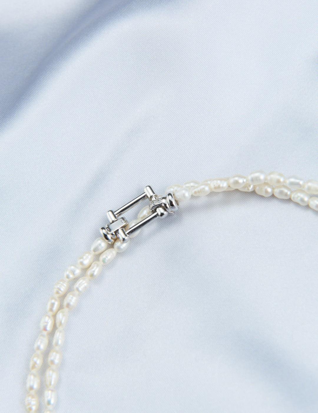 Double Layers Pearl Baroque Necklace - Gembea Jewelry