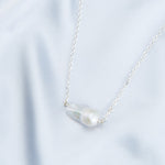 Sterling Silver Chain Baroque Pearl Pendant Necklace