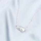 Sterling Silver Chain Baroque Pearl Pendant Necklace