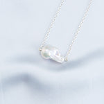 Sterling Silver Chain Baroque Pearl Pendant Necklace