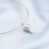 Baroque Pendant 18K Gold Chain Collar Necklace - Gembea Jewelry