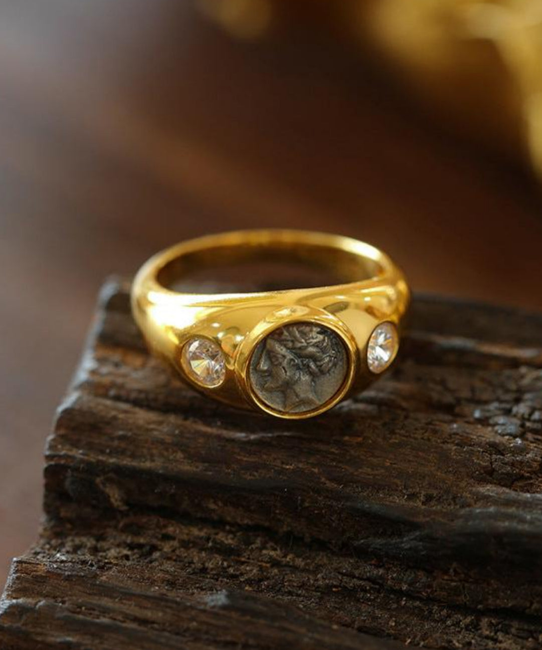 Style B Vintage Antique Coin Narcissus Gold Ring-Gembea Jewelry