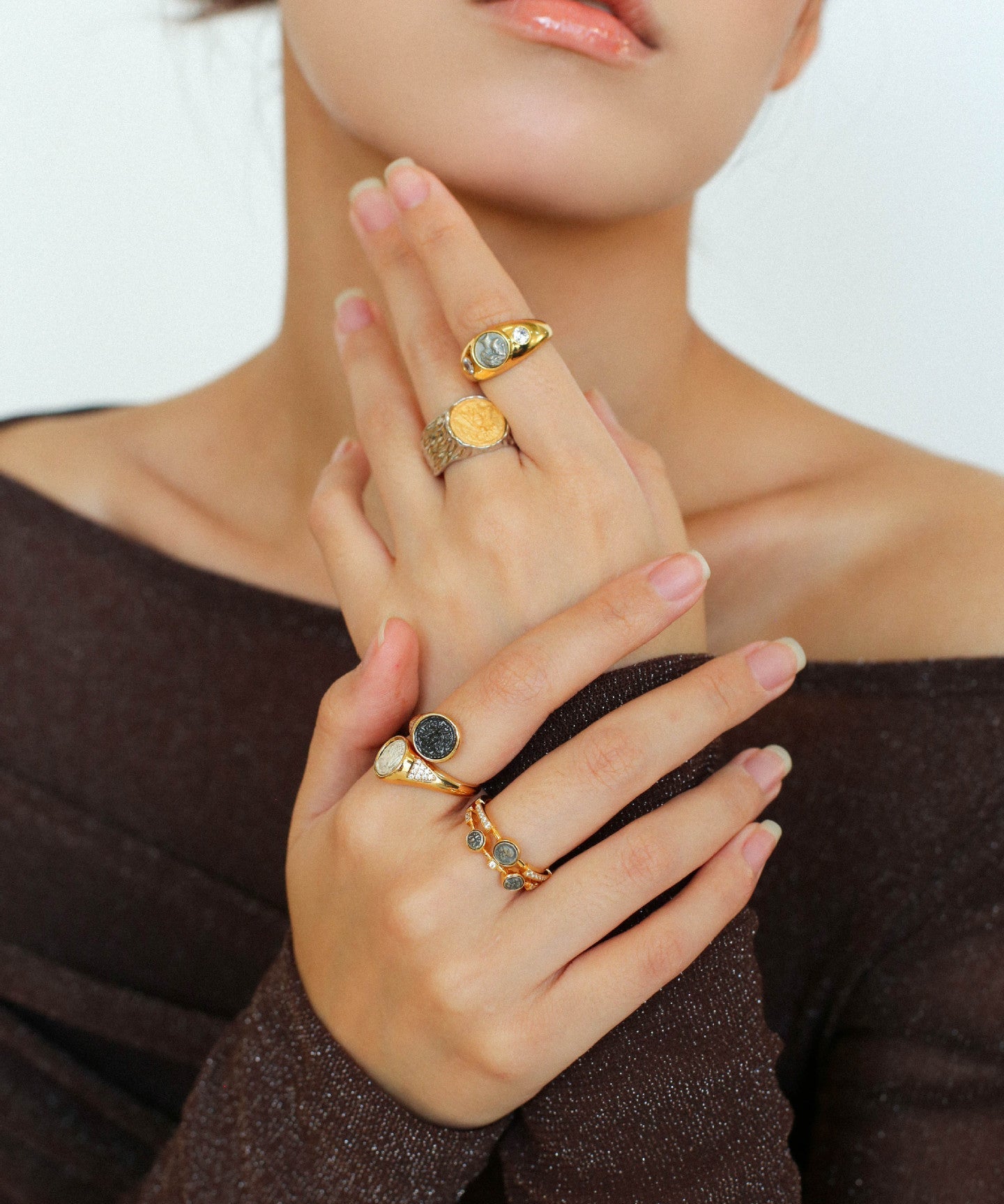 Style C Vintage Antique Three Silver Coins Ring