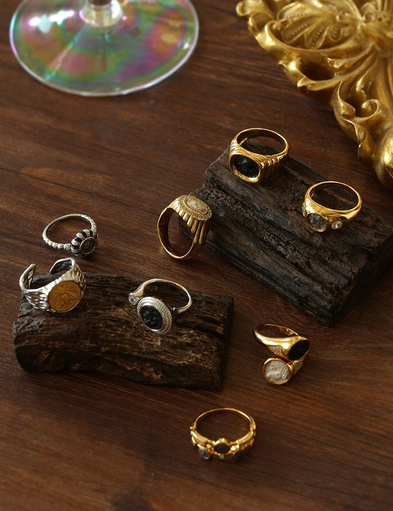 Style A Vintage Antique Coin Lion Bee Ring-Gembea Jewelry