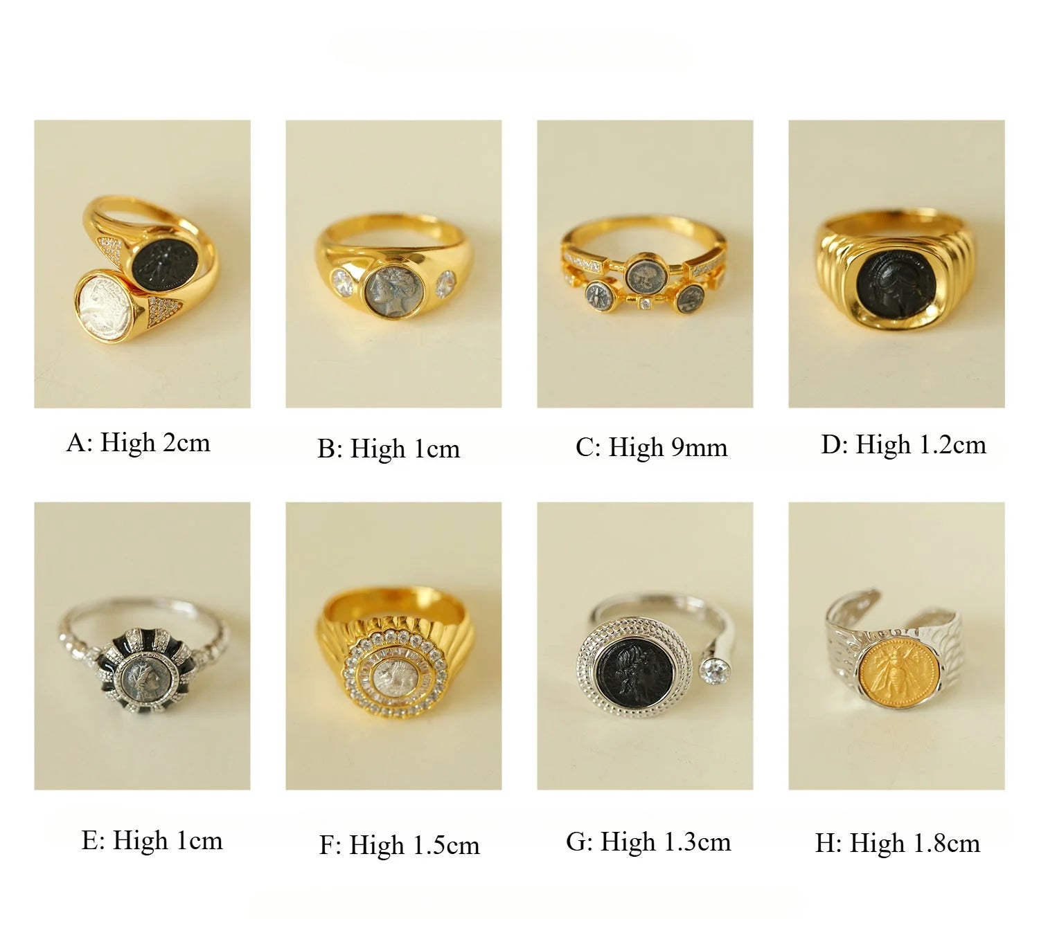 Style D Vintage Antique Spartan Coins Ring-Gembea jewelry