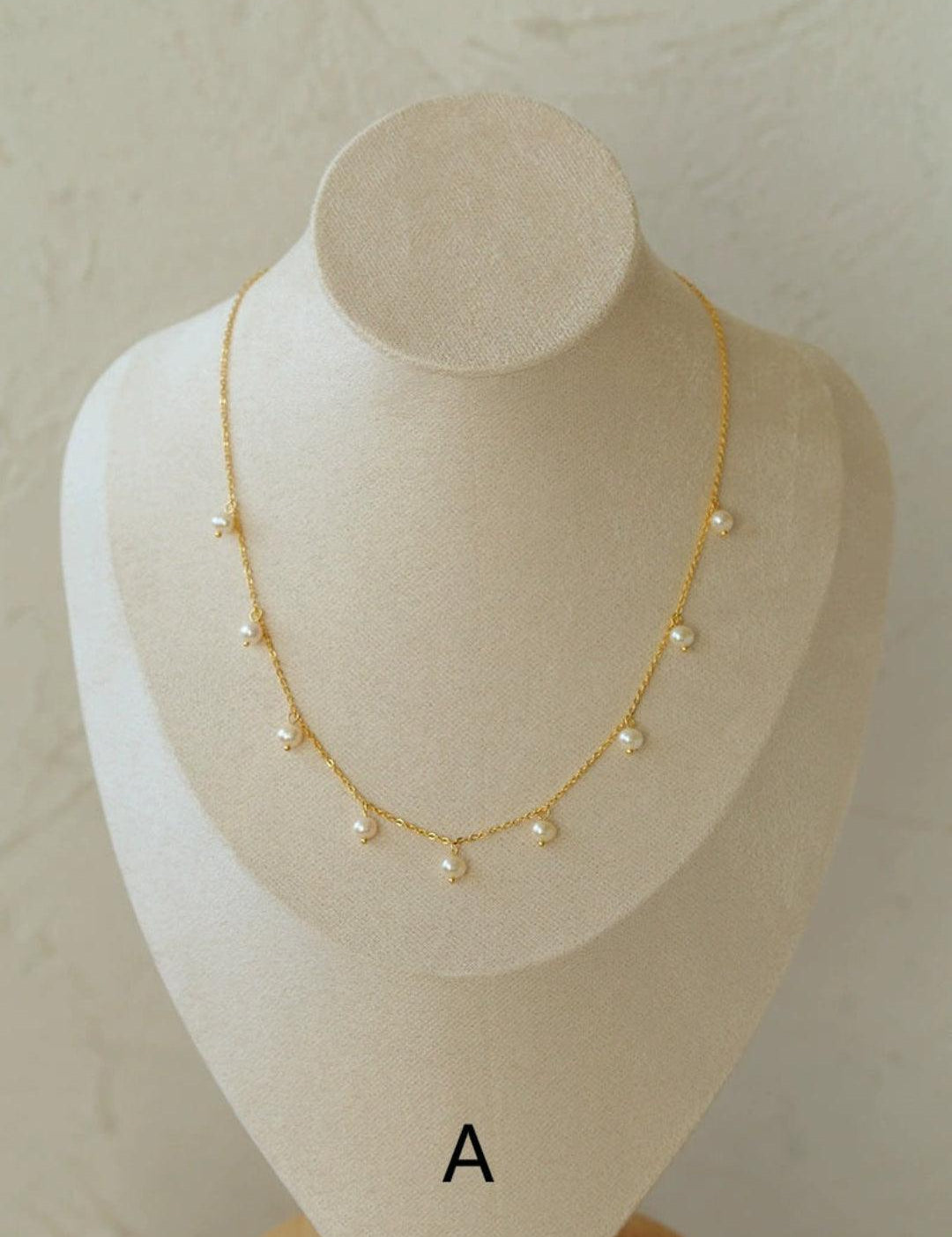 Overlay Natural Pearl Pendant Necklace - Gembea Jewelry