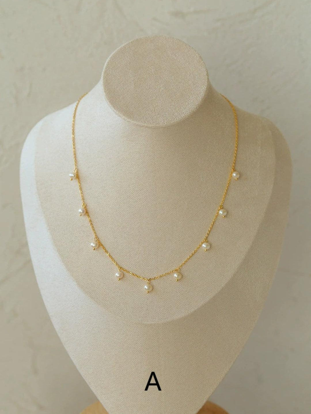 Overlay Natural Pearl Pendant Necklace - Gembea Jewelry