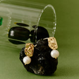 Dainty Baroque Pearl Stud Earrings