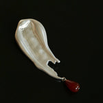 A touch of Oil Painting Red Agate Brooch gembea jewelry