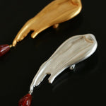 A touch of Oil Painting Red Agate Brooch gembea jewelry