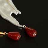 A touch of Oil Painting Red Agate Brooch gembea jewelry