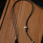 Adjustable Black Agate Teardrop Necklace gembea jewelry