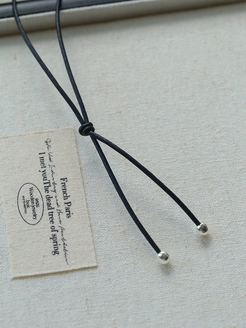 Adjustable Black Agate Teardrop Necklace gembea jewelry