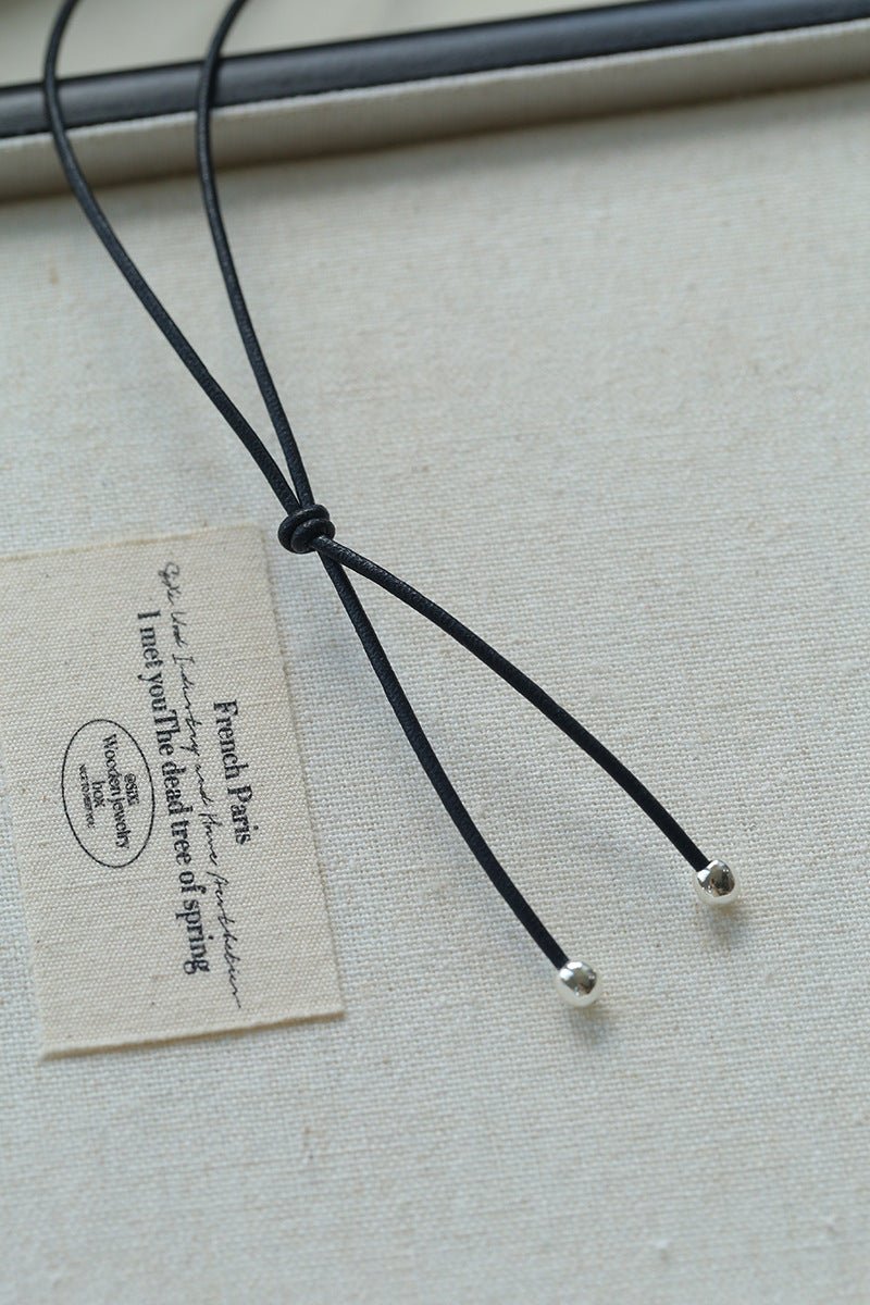 Adjustable Black Agate Teardrop Necklace gembea jewelry