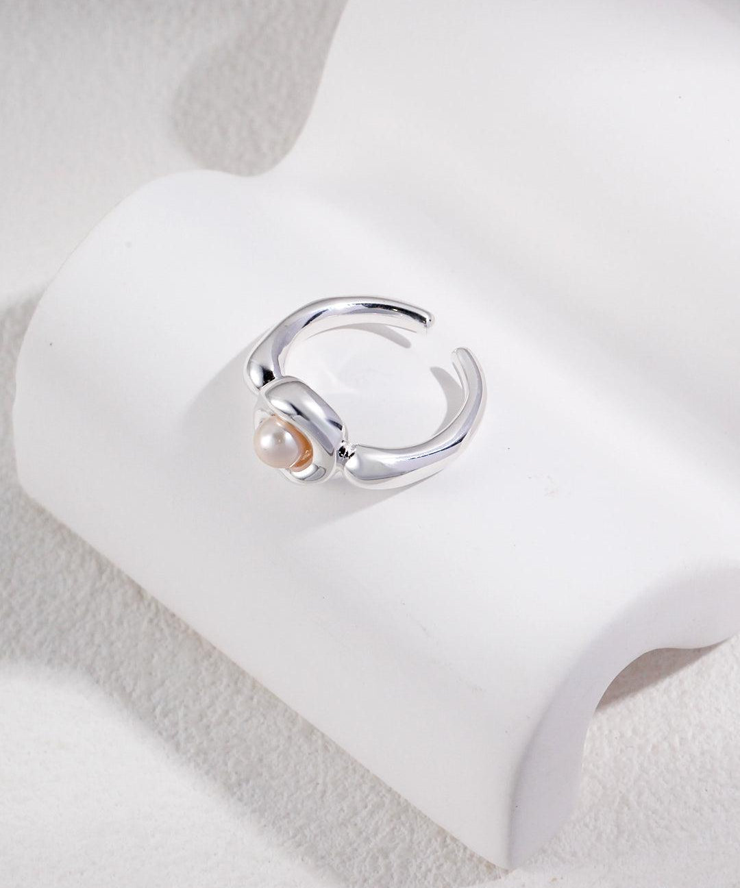 Adjustable Freshwater Pearls Open Rings - Gembea Jewelry