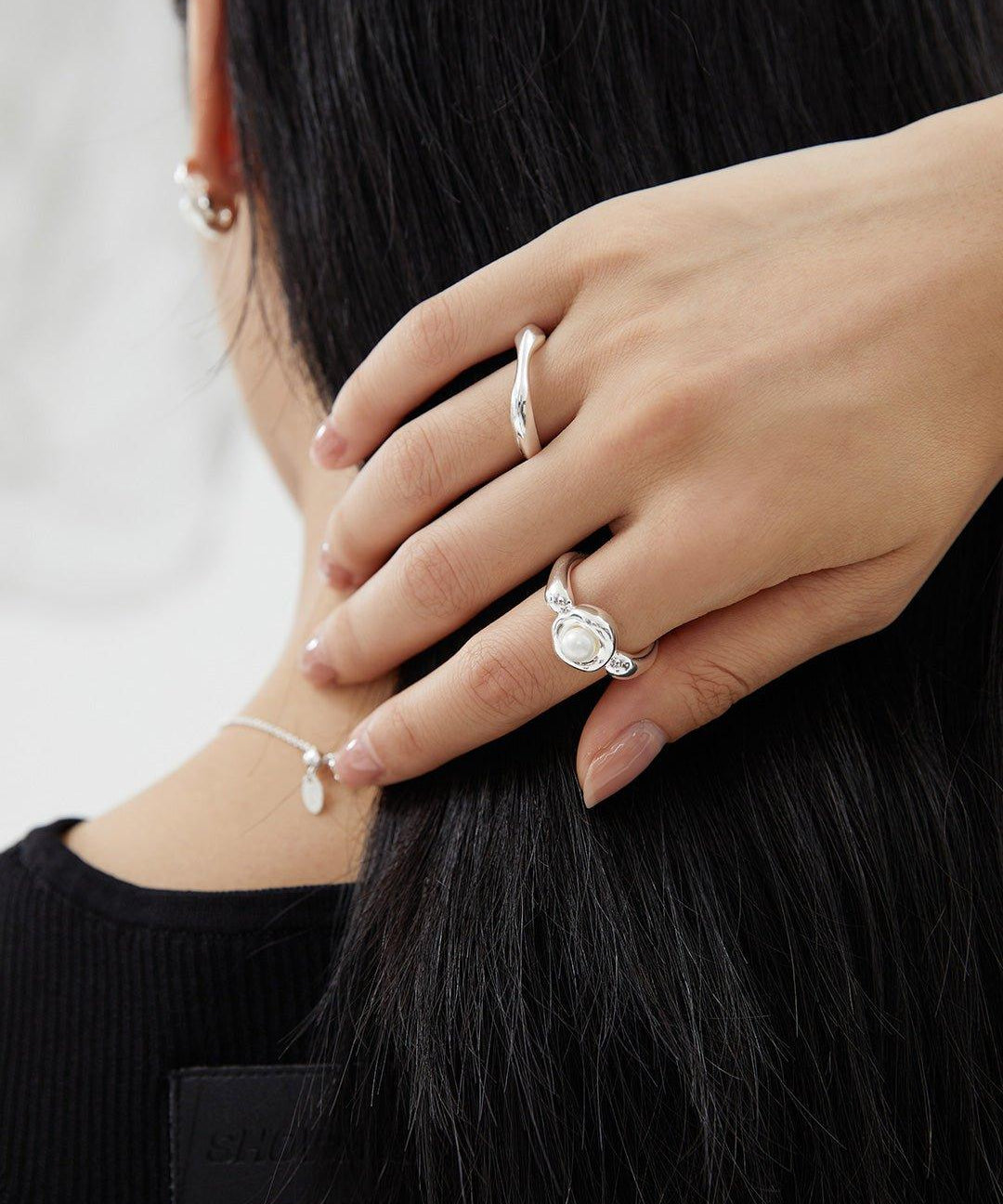 Adjustable Freshwater Pearls Open Rings - Gembea Jewelry