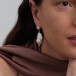 Amalfi Large Baroque Pearl Drop Earrings-White gembea jewelry