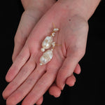 Amalfi Large Baroque Pearl Drop Earrings-White gembea jewelry