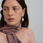 Amalfi Large Baroque Pearl Drop Earrings-White gembea jewelry