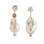 Amalfi Large Baroque Pearl Drop Earrings-Champagne gembea jewelry
