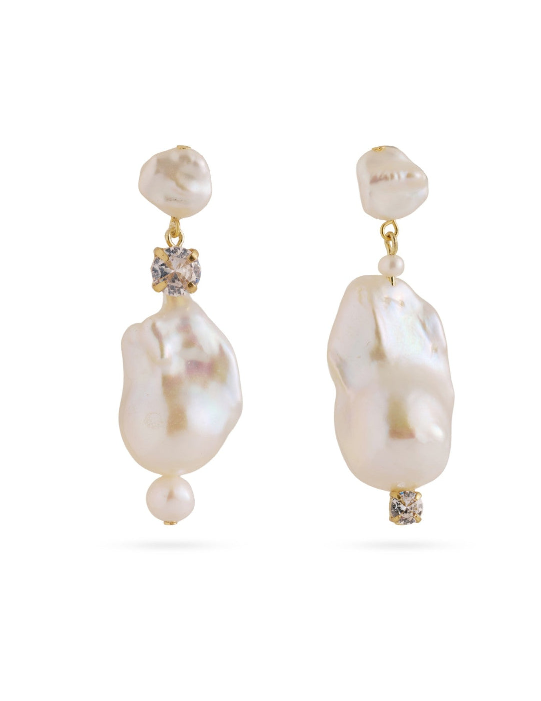 Amalfi Large Baroque Pearl Drop Earrings-White gembea jewelry