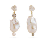 Amalfi Large Baroque Pearl Drop Earrings-White gembea jewelry