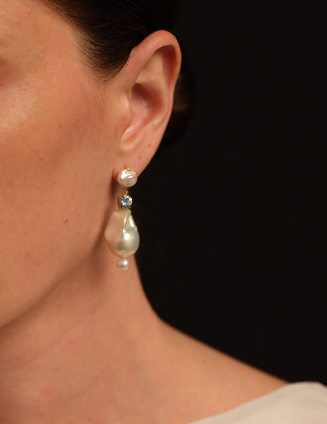 Amalfi Large Baroque Pearl Drop Earrings gembea jewelry