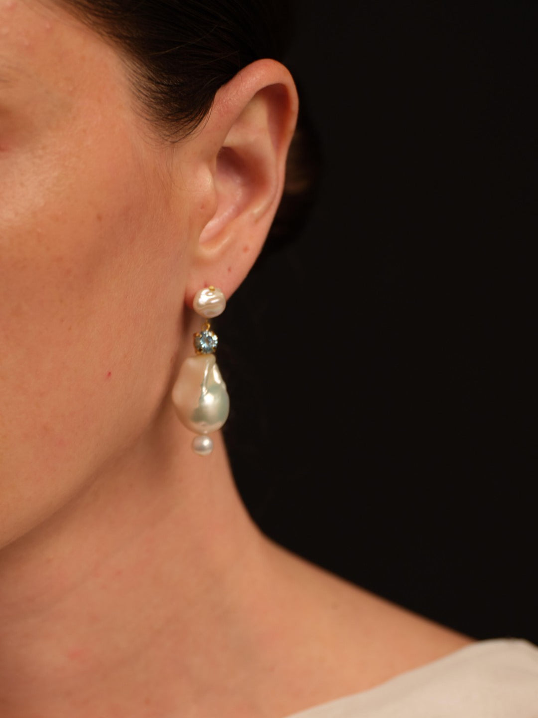 Amalfi Large Baroque Pearl Drop Earrings gembea jewelry