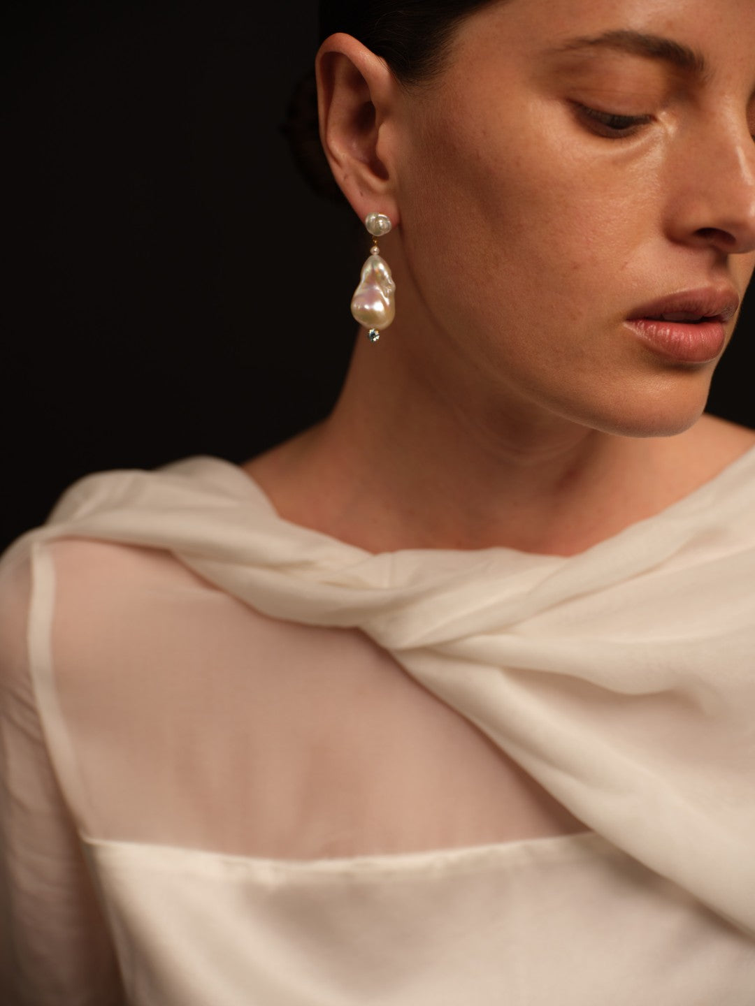 Amalfi Large Baroque Pearl Drop Earrings gembea jewelry