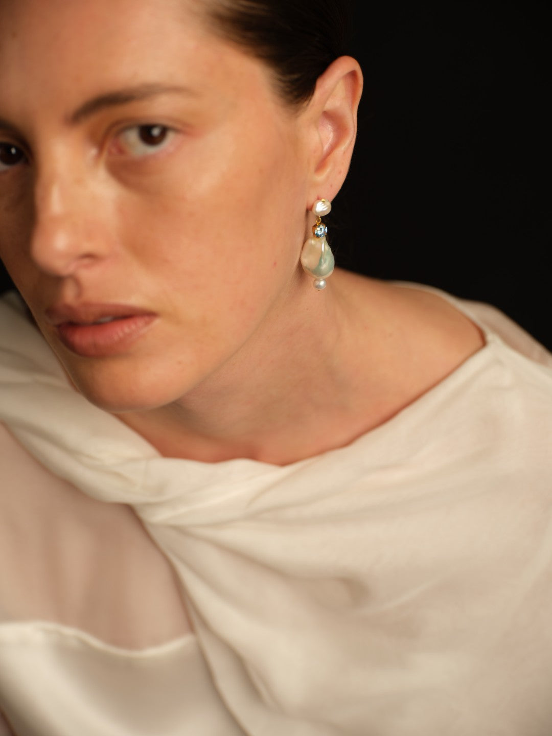 Amalfi Large Baroque Pearl Drop Earrings gembea jewelry