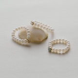 Amalfi Pearl Beaded Ring with Cubic zirconia gembea jewelry