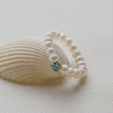Amalfi Pearl Beaded Ring with Cubic zirconia gembea jewelry