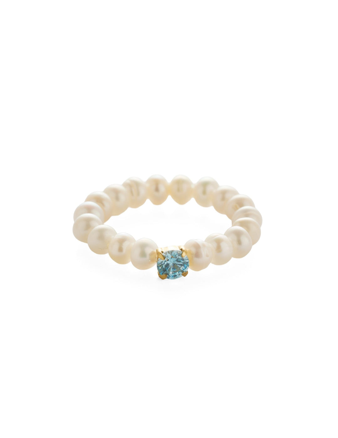 Amalfi Pearl Beaded Ring with Cubic zirconia gembea jewelry
