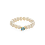 Amalfi Pearl Beaded Ring with Cubic zirconia gembea jewelry