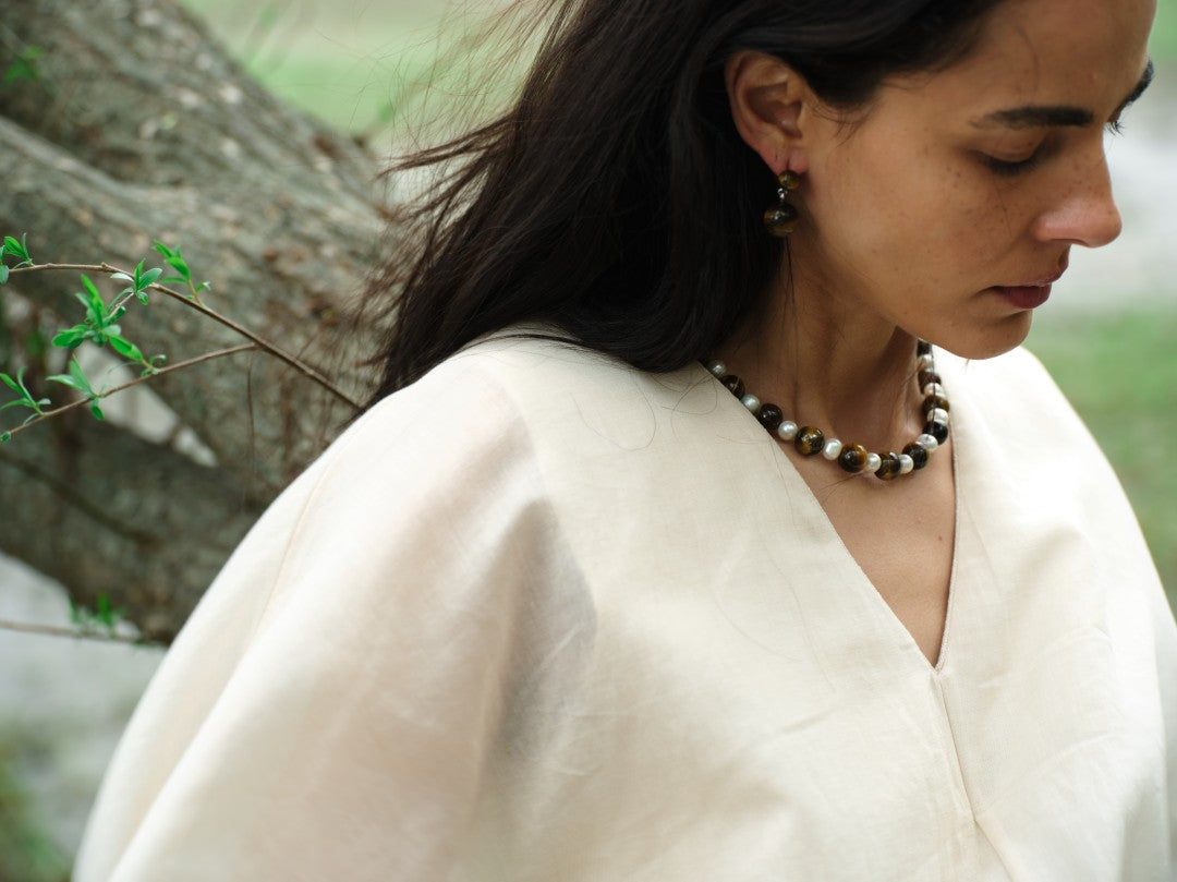 Amber Oak Tiger's Eye Earrings gembea jewelry