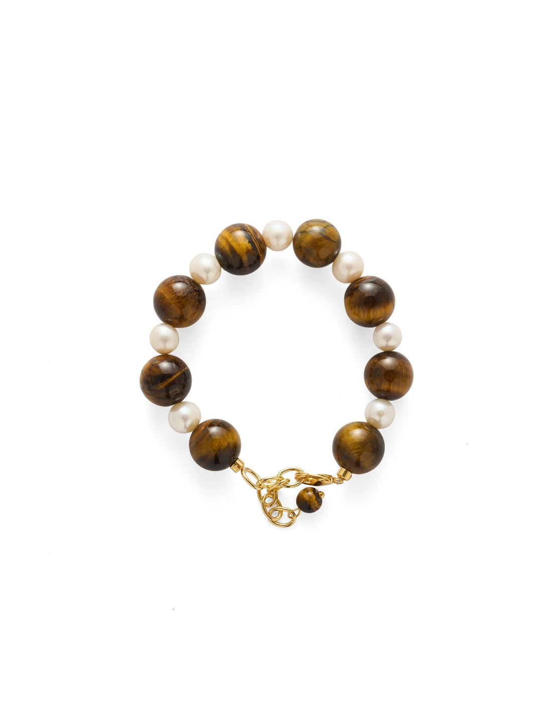 Amber Oak Tiger's Eye Pearl Bracelet gembea jewelry