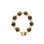 Amber Oak Tiger's Eye Pearl Bracelet gembea jewelry
