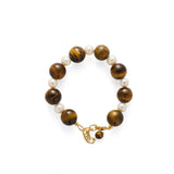 Amber Oak Tiger's Eye Pearl Bracelet gembea jewelry