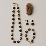 Amber Oak Tiger's Eye Pearl Bracelet gembea jewelry
