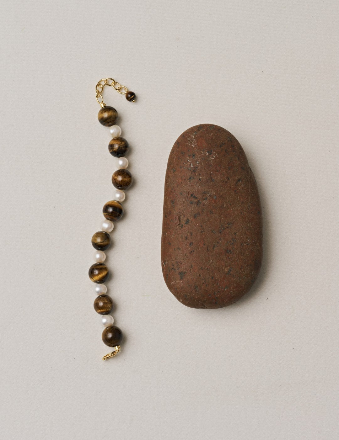 Amber Oak Tiger's Eye Pearl Bracelet gembea jewelry