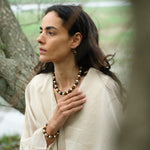 Amber Oak Tiger's Eye Pearl Necklace gembea jewelry
