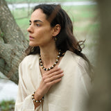 Amber Oak Tiger's Eye Pearl Necklace gembea jewelry