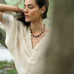 Amber Oak Tiger's Eye Pearl Necklace gembea jewelry