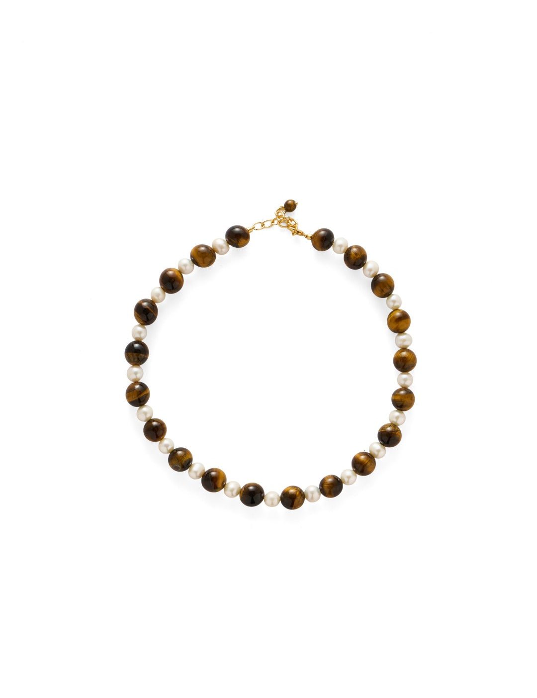 Amber Oak Tiger's Eye Pearl Necklace gembea jewelry