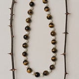 Amber Oak Tiger's Eye Pearl Necklace gembea jewelry