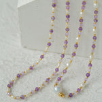 Amethyst Rice Pearl Necklace - Gembea Jewelry