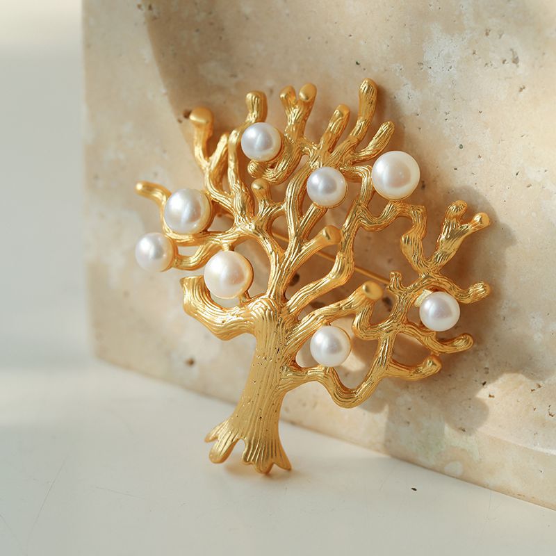Antique Money Tree Pearl Brooch gembea jewelry