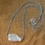 Sea's Embrace Series Aquamarine Pearl Necklace - Gembea Jewelry