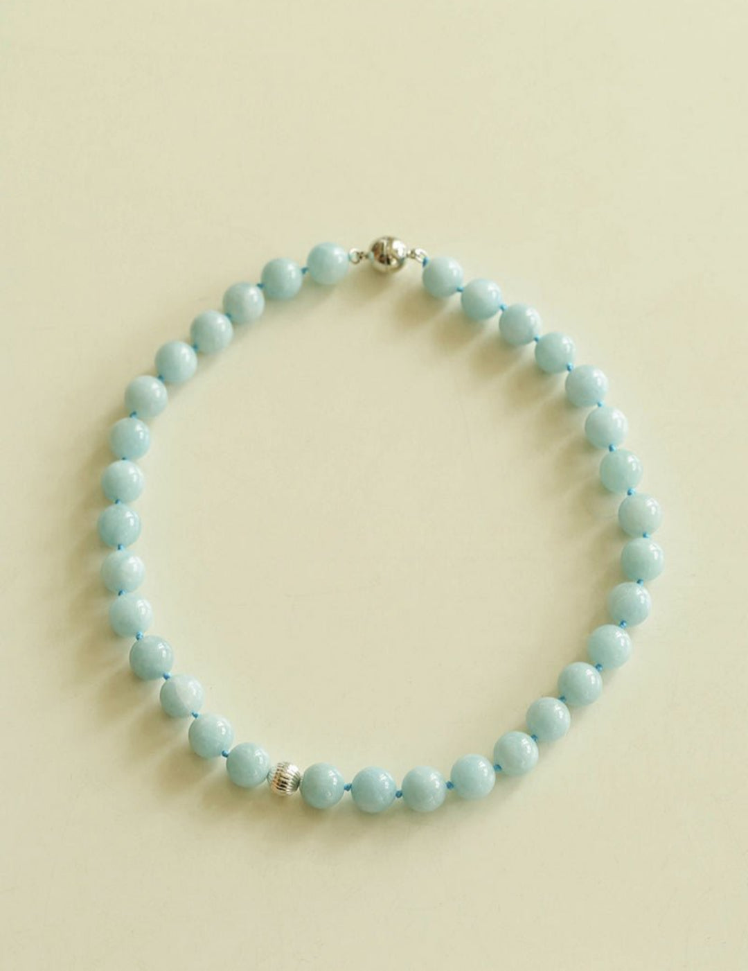 Aquamarine Stone Beaded Necklace gembea jewelry